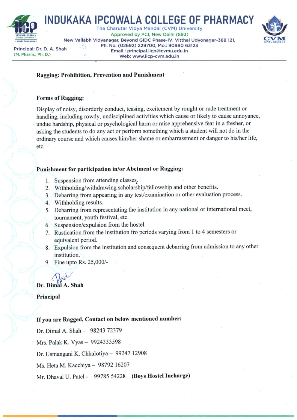 Anti Ragging Guidelines